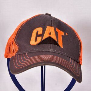 Cat Caterpillar Equipment Trucker Hat Orange Brown